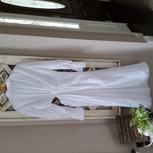 New Jonathan Simkhai Fraya Long Sleeve Cotton Blend Maxi Shirtdress - Picture 9 of 11